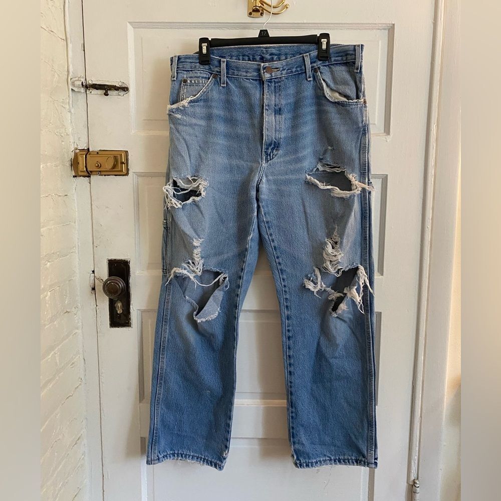Dickies Distressed Relaxed Fit Men’s Blue Jeans Size 36x30
